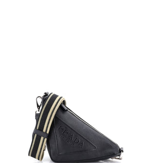 Prada Triangle Logo Zip Crossbody Bag Saffiano Leather Small
