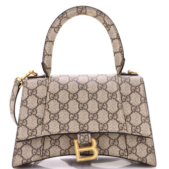 Gucci x Balenciaga The Hacker Project Hourglass Top Handle Bag GG Coated Canvas Small