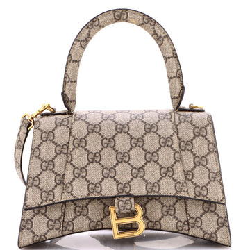 Gucci x Balenciaga The Hacker Project Hourglass Top Handle Bag GG Coated Canvas Small