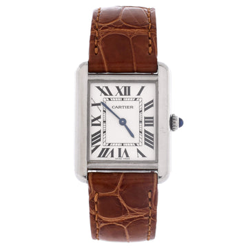 Cartier Tank Solo Quartz Watch Stainless Steel and Alligator 24