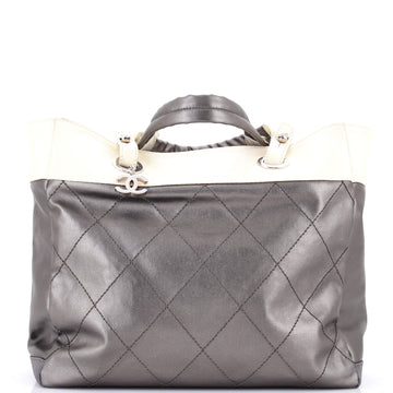 Chanel Biarritz Tote Quilted Coated Canvas Large