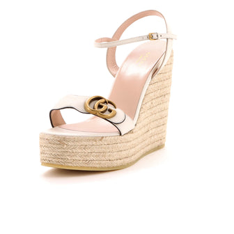 Gucci Women's GG Marmont Wedge Espadrille Sandals Leather