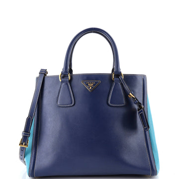 Prada Bicolor Lux Convertible Open Tote Saffiano Leather Small