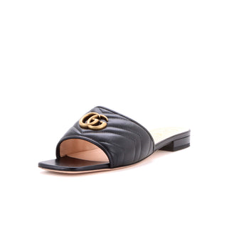 Gucci Women's GG Marmont Slide Sandals Matelasse Leather