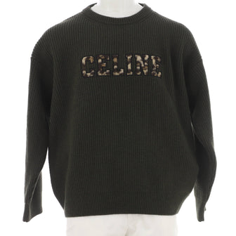 Celine Men's Logo Oversized Crewneck Sweater Wool