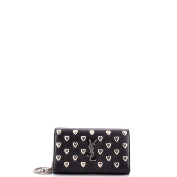 Saint Laurent Classic Monogram Wallet on Chain Studded Leather
