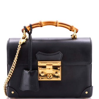 Gucci Padlock Bamboo Shoulder Bag Leather Small