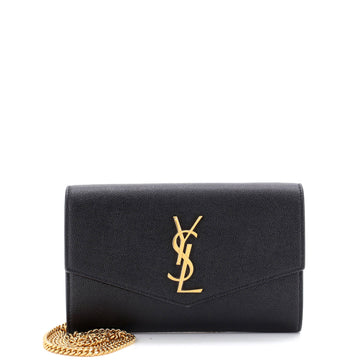 Saint Laurent Classic Monogram Wallet on Chain Leather Small