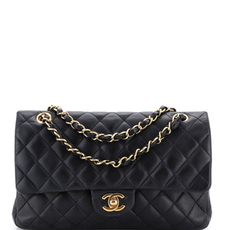 Chanel Vintage Classic Double Flap Bag Quilted Lambskin Medium