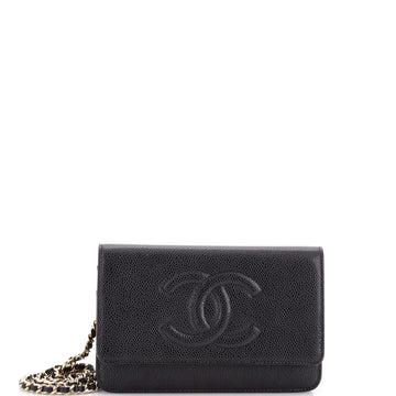 Chanel Timeless Wallet on Chain Caviar