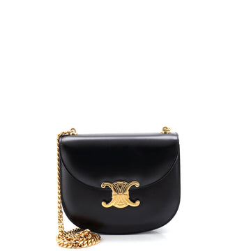 Celine Triomphe Besace Clea Chain Flap Bag Leather