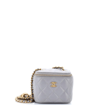 Chanel Pearl Crush Vanity Case with Chain Quilted Lambskin Mini