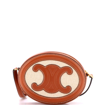 Celine Triomphe Oval Crossbody Bag Canvas and Leather