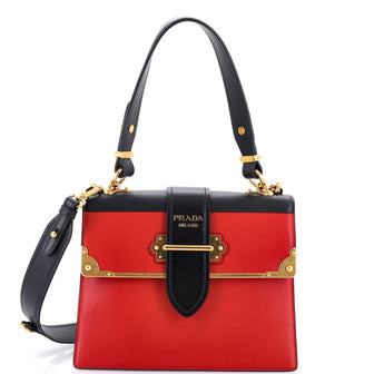 Prada Cahier Convertible Shoulder Bag City Calf and Saffiano Medium