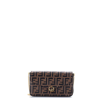 Fendi F is Fendi Envelope Clutch on Chain Zucca Embossed Leather