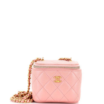 Chanel Pearl Crush Vanity Case with Chain Quilted Lambskin Mini