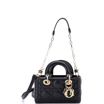 Christian Dior Lady D-Joy Bag Cannage Quilt Lambskin Micro