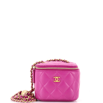 Chanel Pearl Crush Vanity Case with Chain Quilted Lambskin Mini