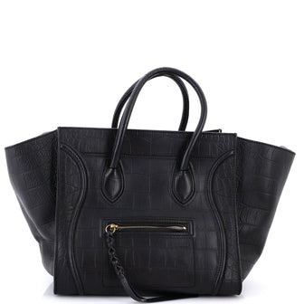 Celine Phantom Bag Crocodile Embossed Leather Medium
