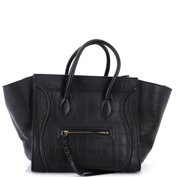 Celine Phantom Bag Crocodile Embossed Leather Medium