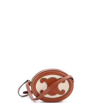Celine Triomphe Oval Crossbody Bag Canvas and Leather