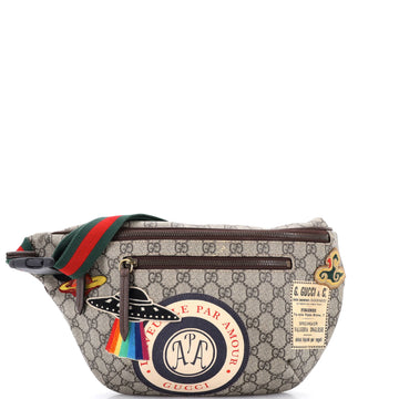 Gucci Courrier Zip Belt Bag GG Coated Canvas with Applique