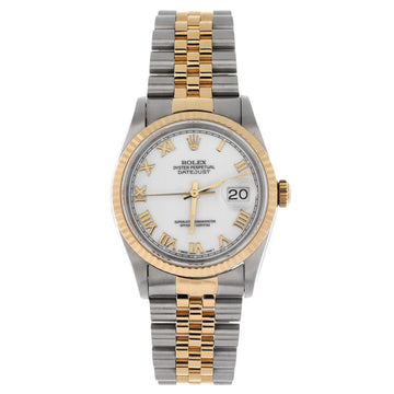 Rolex Oyster Perpetual Datejust Automatic Watch Stainless Steel and Yellow Gold 36