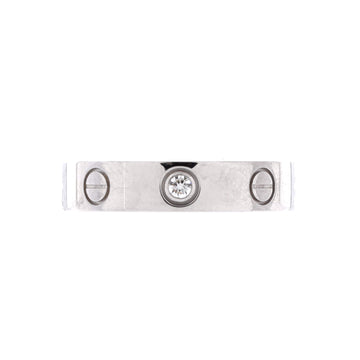 Cartier Love Wedding Band 1 Diamond Ring 18K White Gold with Diamond