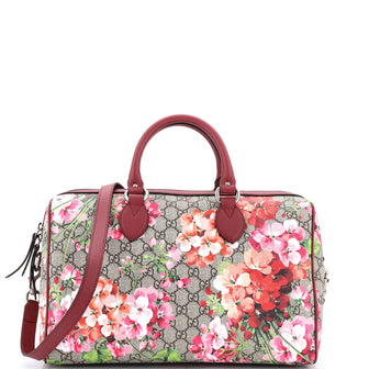 Gucci Convertible Boston Bag Blooms Print GG Coated Canvas Medium