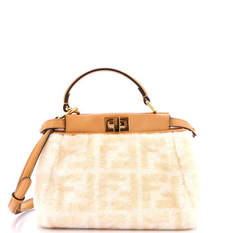 Fendi Peekaboo Bag Zucca Shearling Mini