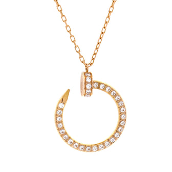 Cartier Juste un Clou Pendant Necklace 18K Rose Gold and Pave Diamonds