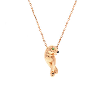 Cartier Panthere de Cartier Pendant Necklace 18K Rose Gold with Lacquer and Tsavorite Small