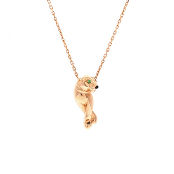 Cartier Panthere de Cartier Pendant Necklace 18K Rose Gold with Lacquer and Tsavorite Small