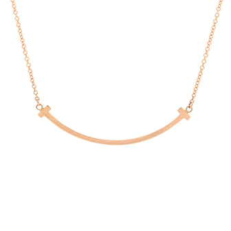 Tiffany & Co. T Smile Pendant Necklace 18K Rose Gold Small