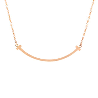 Tiffany & Co. T Smile Pendant Necklace 18K Rose Gold Small