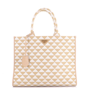 Prada Symbole Shopper Tote Jacquard Large