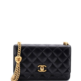 Chanel Sweet Camellia Wallet on Chain Quilted Lambskin