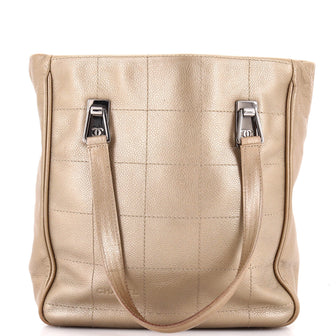 Chanel Square Stitch Tote Quilted Leather Medium