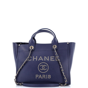 Chanel Deauville Tote Studded Caviar Small