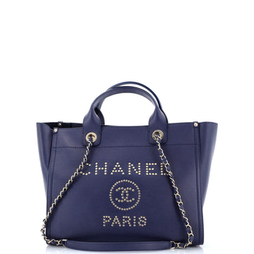 Chanel Deauville Tote Studded Caviar Small