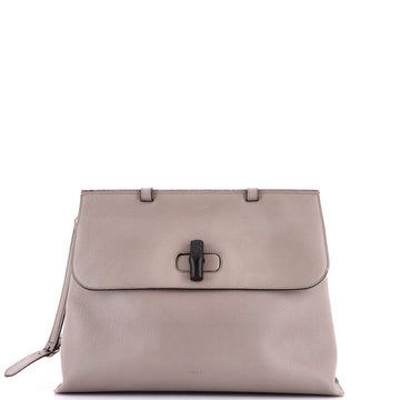 Gucci Bamboo Daily Top Handle Bag Leather Large