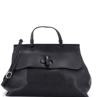 Gucci Bamboo Daily Top Handle Bag Leather Large