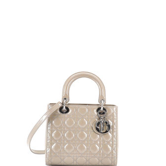 Christian Dior Lady Dior Bag Cannage Quilt Patent Small