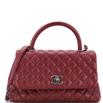 Chanel Coco Top Handle Bag Quilted Caviar Small
