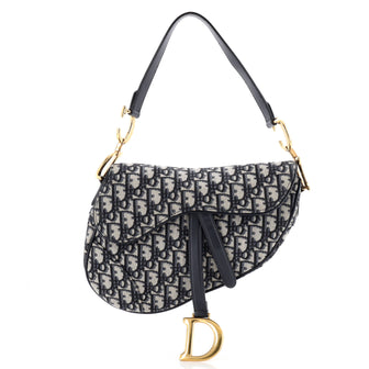 Christian Dior Saddle Handbag Oblique Canvas Medium