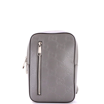Gucci Sling Backpack GG Embossed Perforated Leather