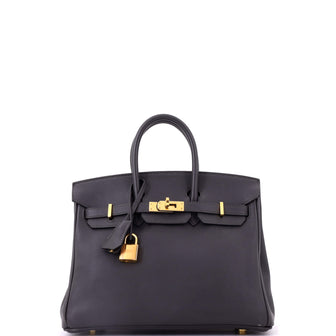Hermes Birkin Handbag Grey Jonathan with Gold Hardware 25