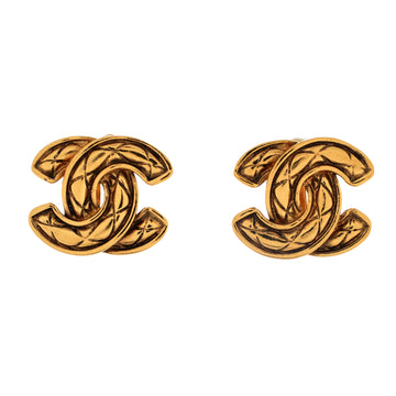 Chanel Vintage CC Clip-On Earrings Quilted Metal