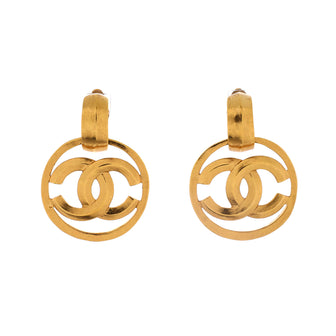Chanel Vintage CC Round Cutout Clip-On Earrings Metal