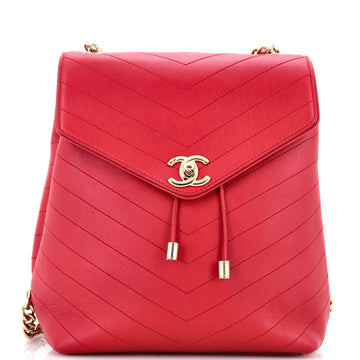 Chanel Coco Chevron Backpack Stitched Calfskin Small